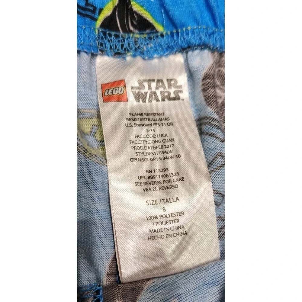 Lego Star Wars Boys Pajama Lounge Shorts Size 8 Darth Vader Black Blue Sleepwear